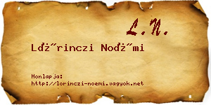 Lőrinczi Noémi névjegykártya